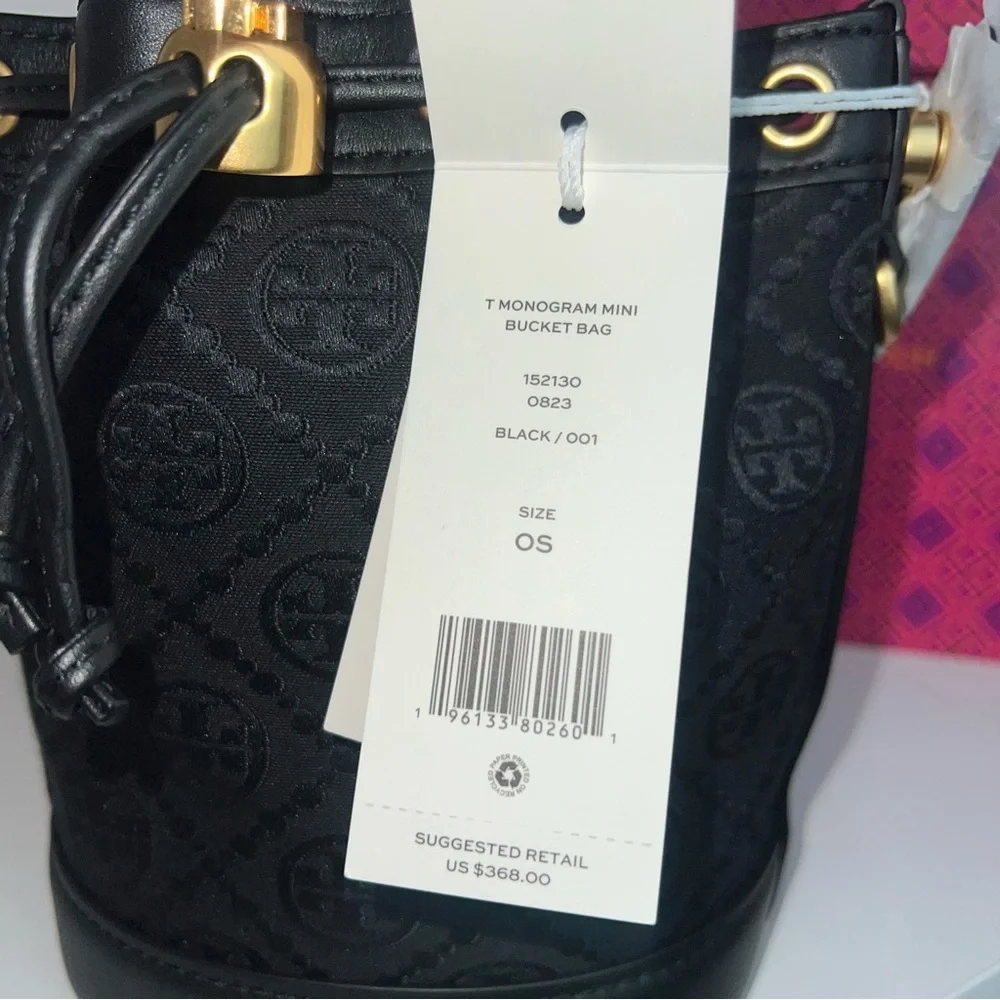 NWT Tory Burch Black Bucket Bag